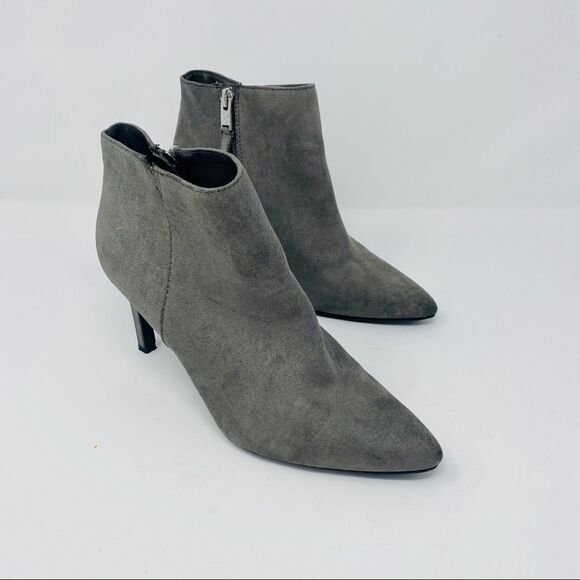 Sam & Libby - Grey Faux-Suede Heeled Booties (7) - Picture 1 of 10